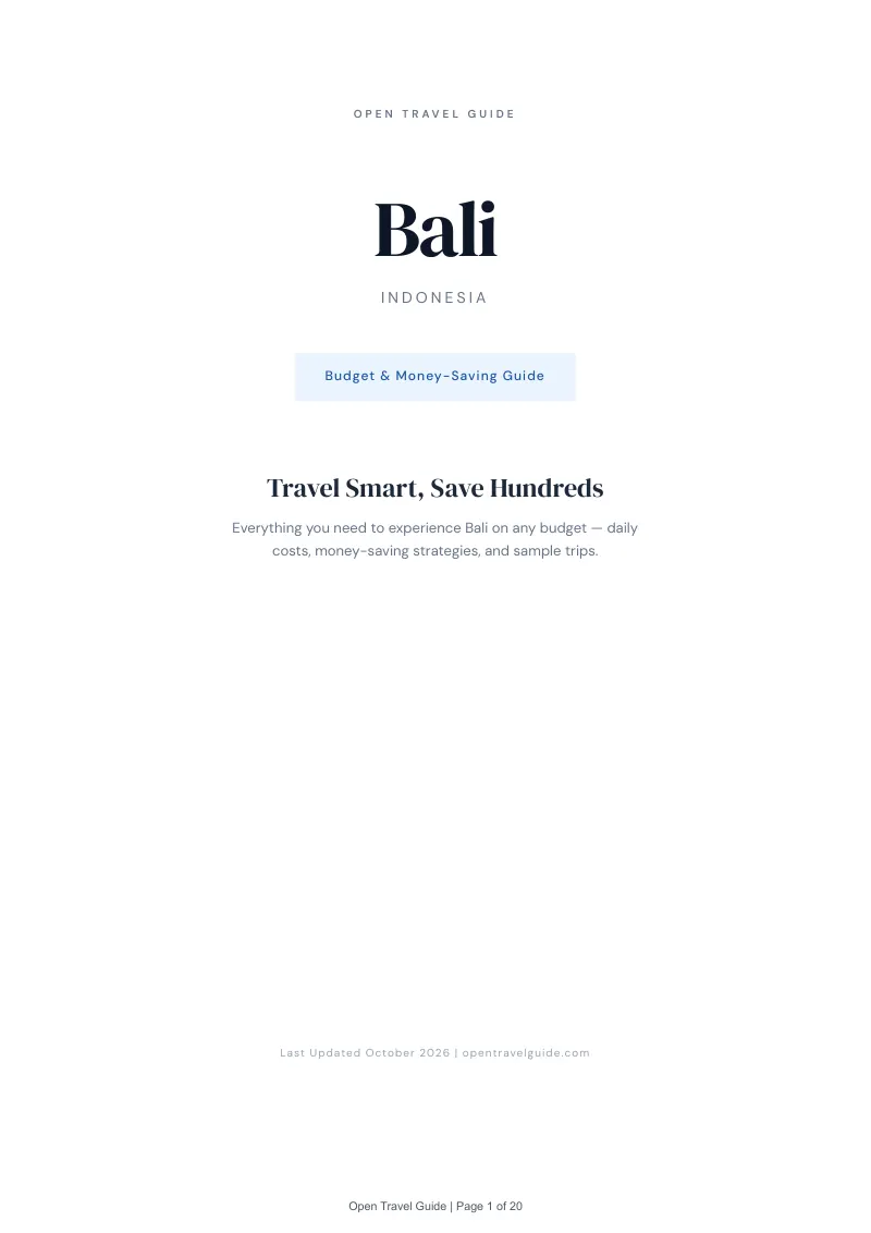 Bali Budget & Money-Saving Guide: Cover