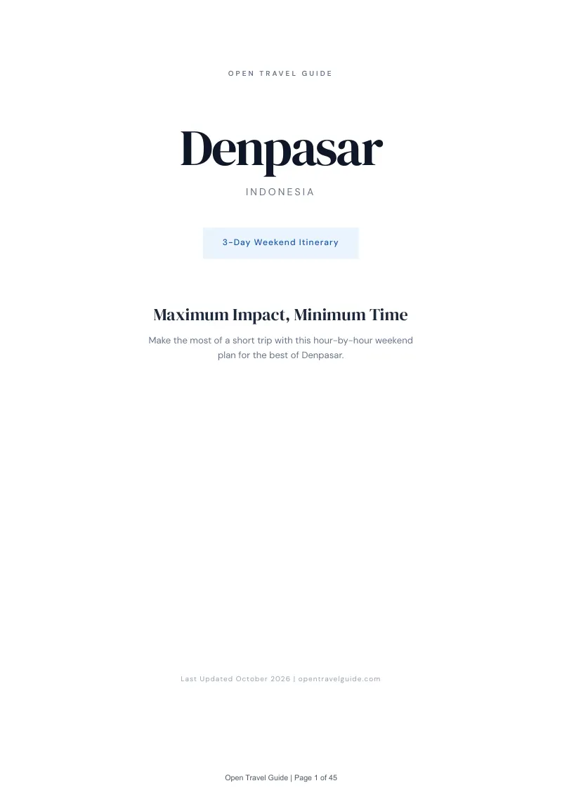 Denpasar 3-Day Weekend Itinerary: Cover
