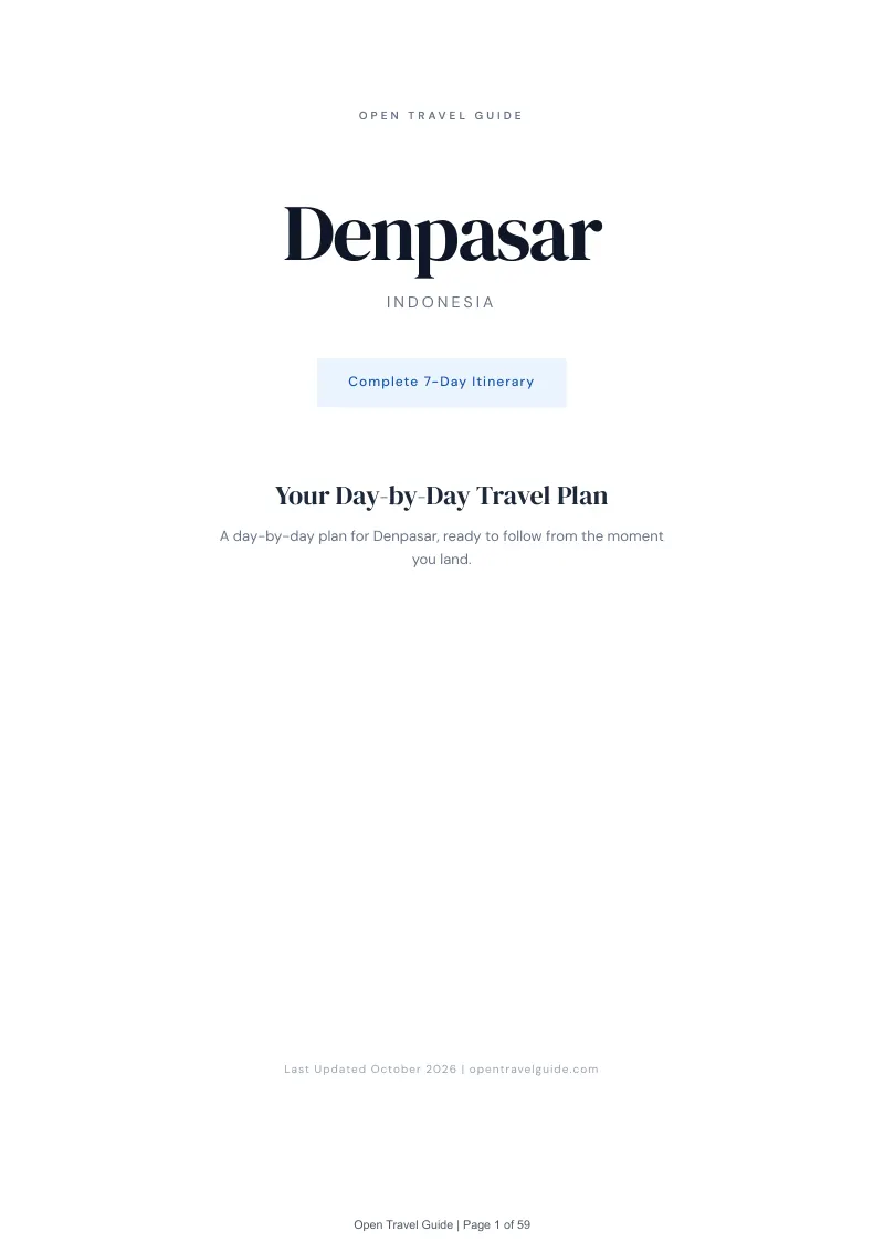 Denpasar 7-Day Itinerary: Cover
