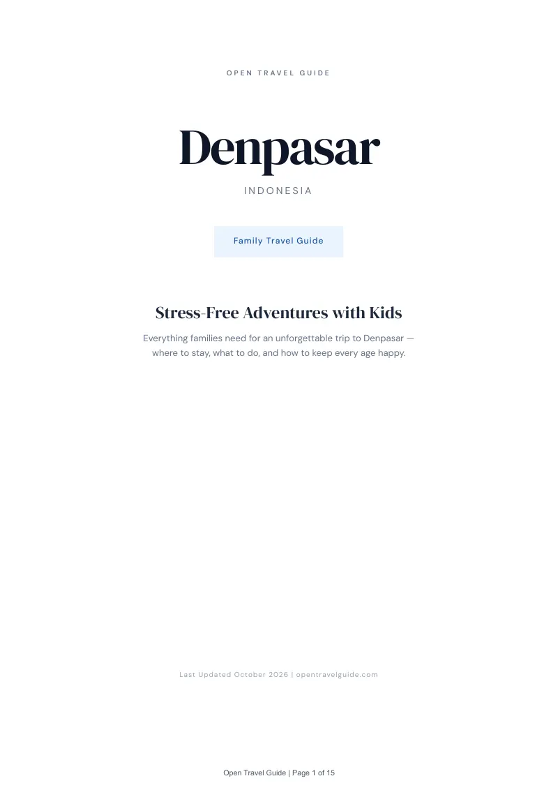 Denpasar Family Travel Guide: Cover