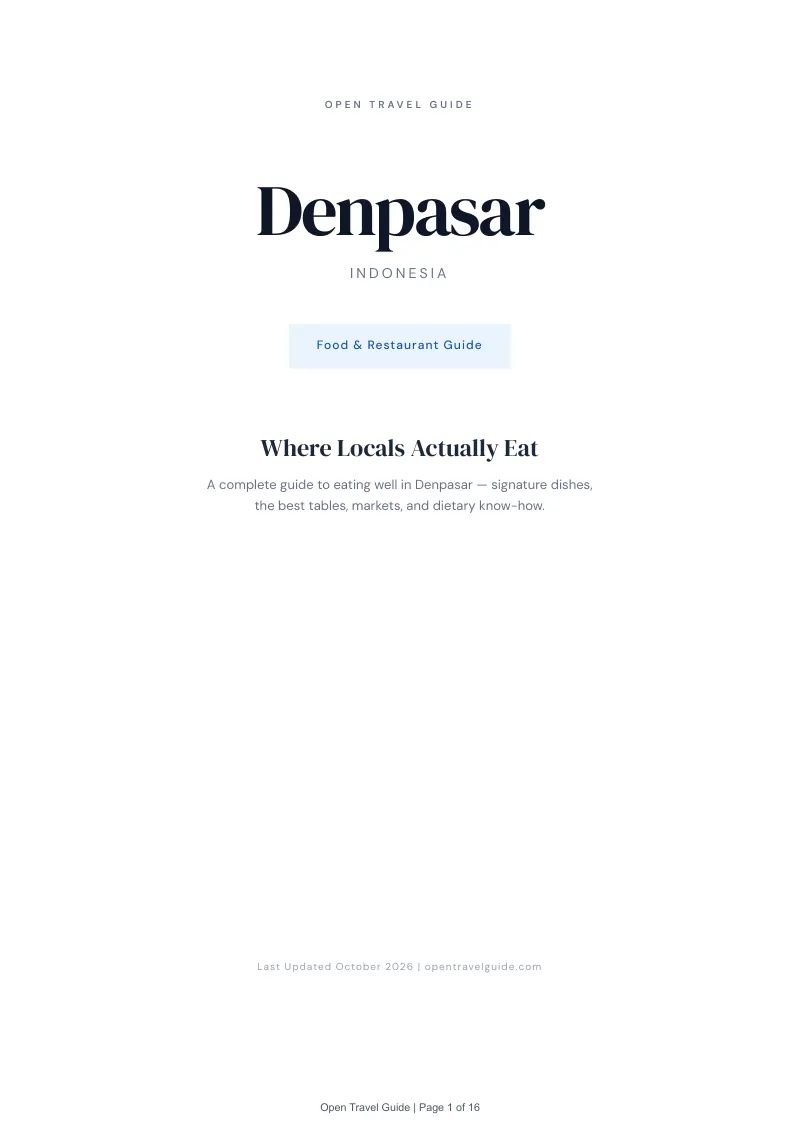 Denpasar Food & Restaurant Guide: Cover