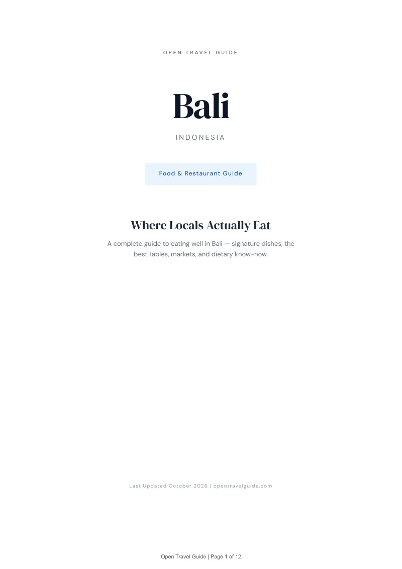Bali Food & Restaurant Guide: Cover