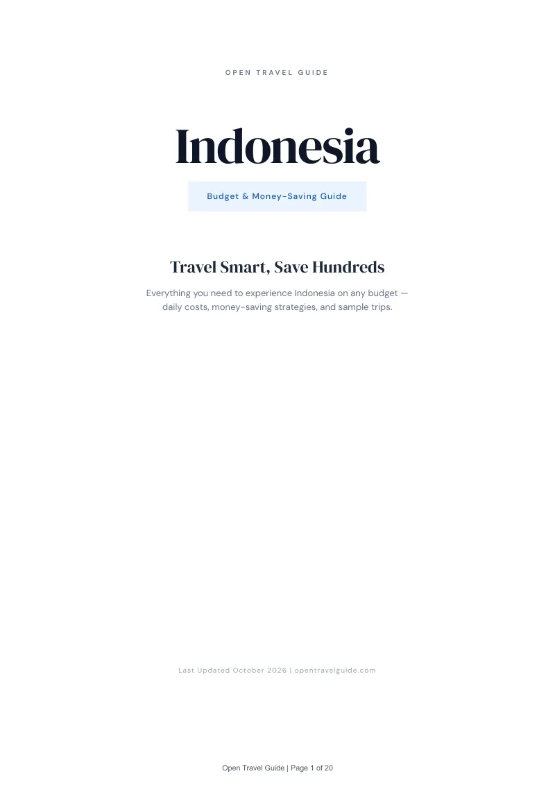 Indonesia Budget & Money-Saving Guide: Cover