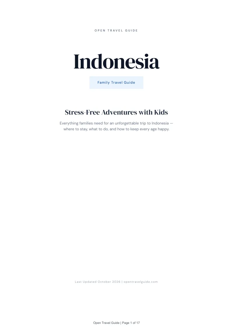 Indonesia Family Travel Guide: Cover