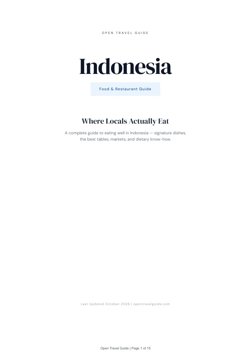Indonesia Food & Restaurant Guide: Cover