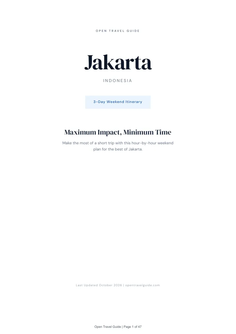 Jakarta 3-Day Weekend Itinerary: Cover