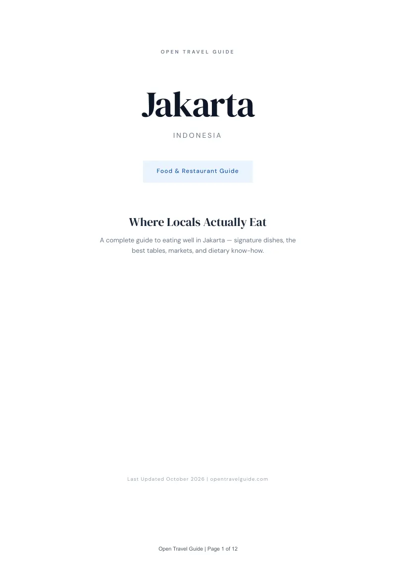 Jakarta Food & Restaurant Guide: Cover