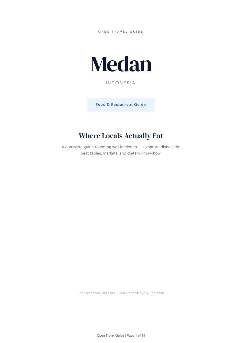 Medan Food & Restaurant Guide: Cover