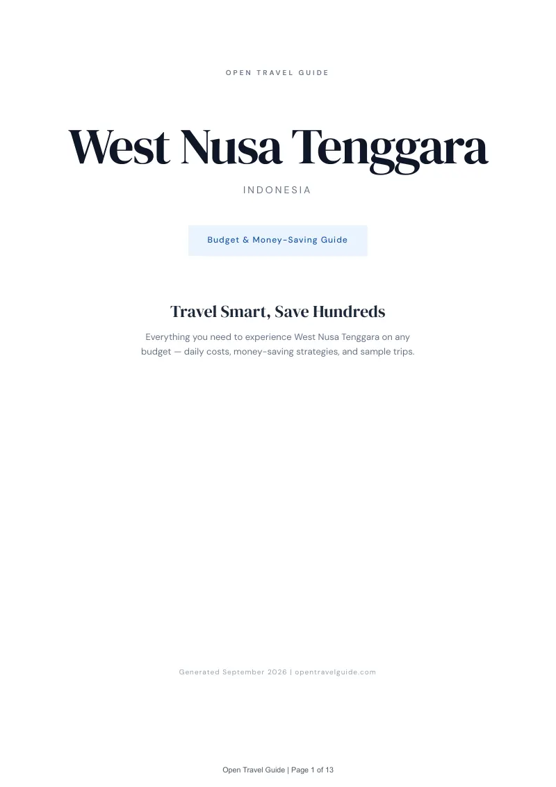 West Nusa Tenggara Complete Travel Bundle: Budget guide · Cover
