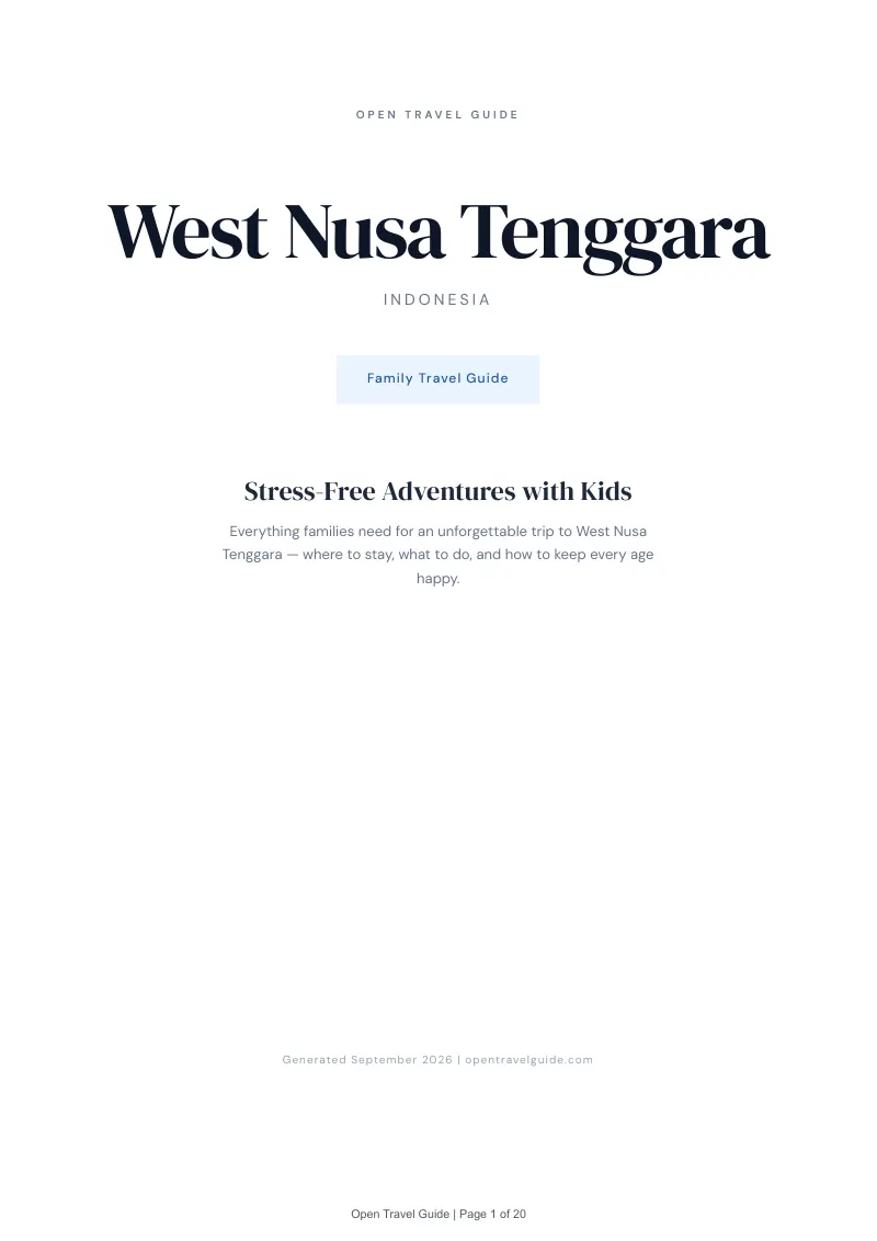 West Nusa Tenggara Complete Travel Bundle: Family guide · Cover