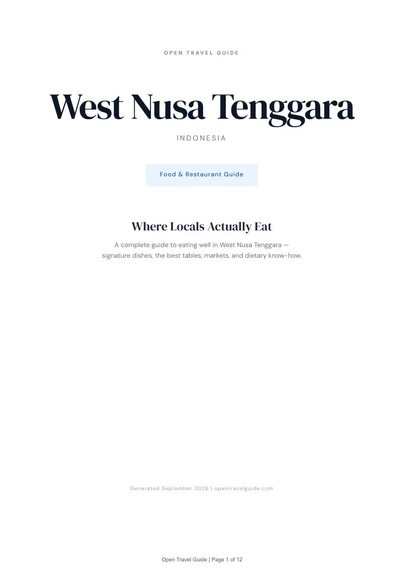 West Nusa Tenggara Complete Travel Bundle: Food guide · Cover