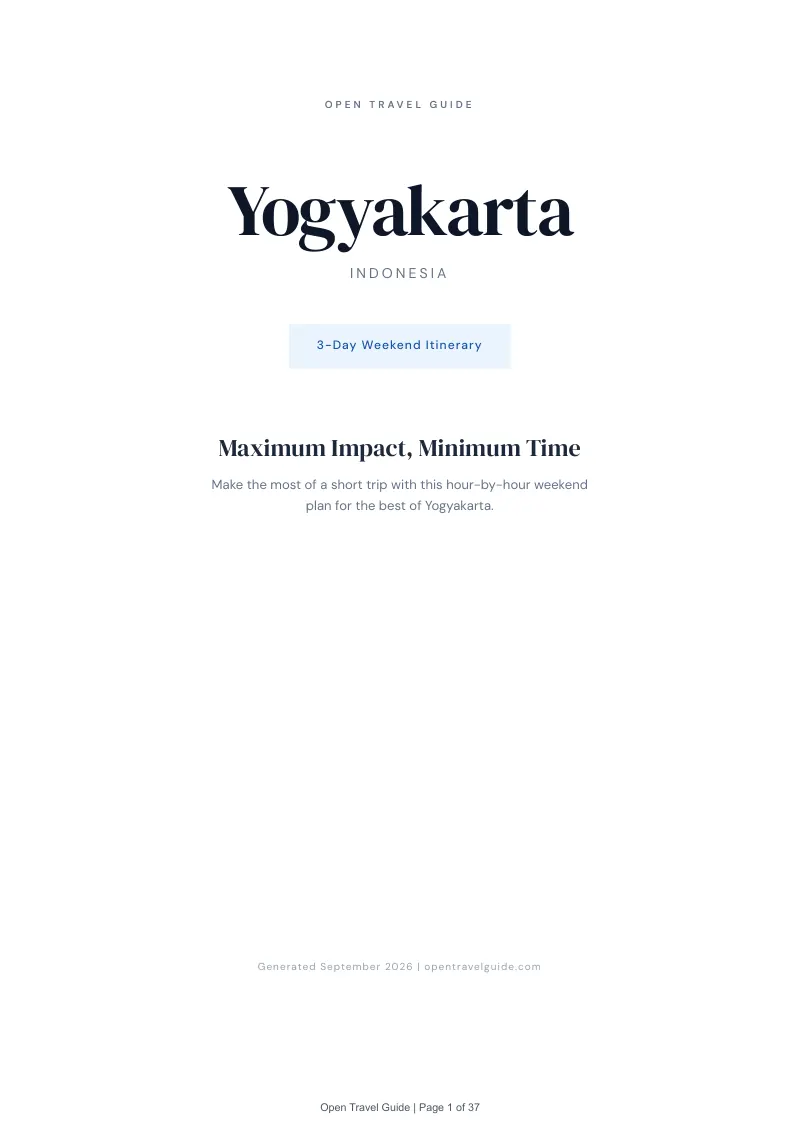 Yogyakarta Complete Travel Bundle: 3-day itinerary · Cover