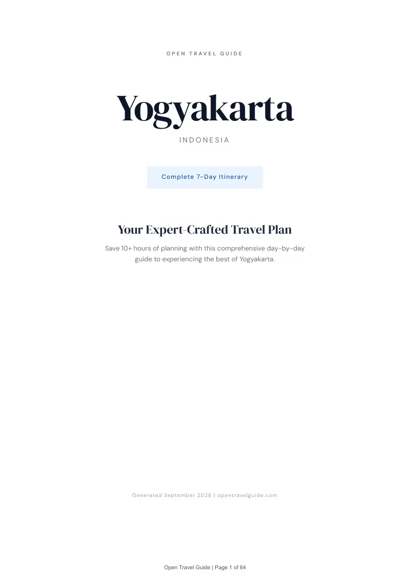 Yogyakarta Complete Travel Bundle: 7-day itinerary · Cover