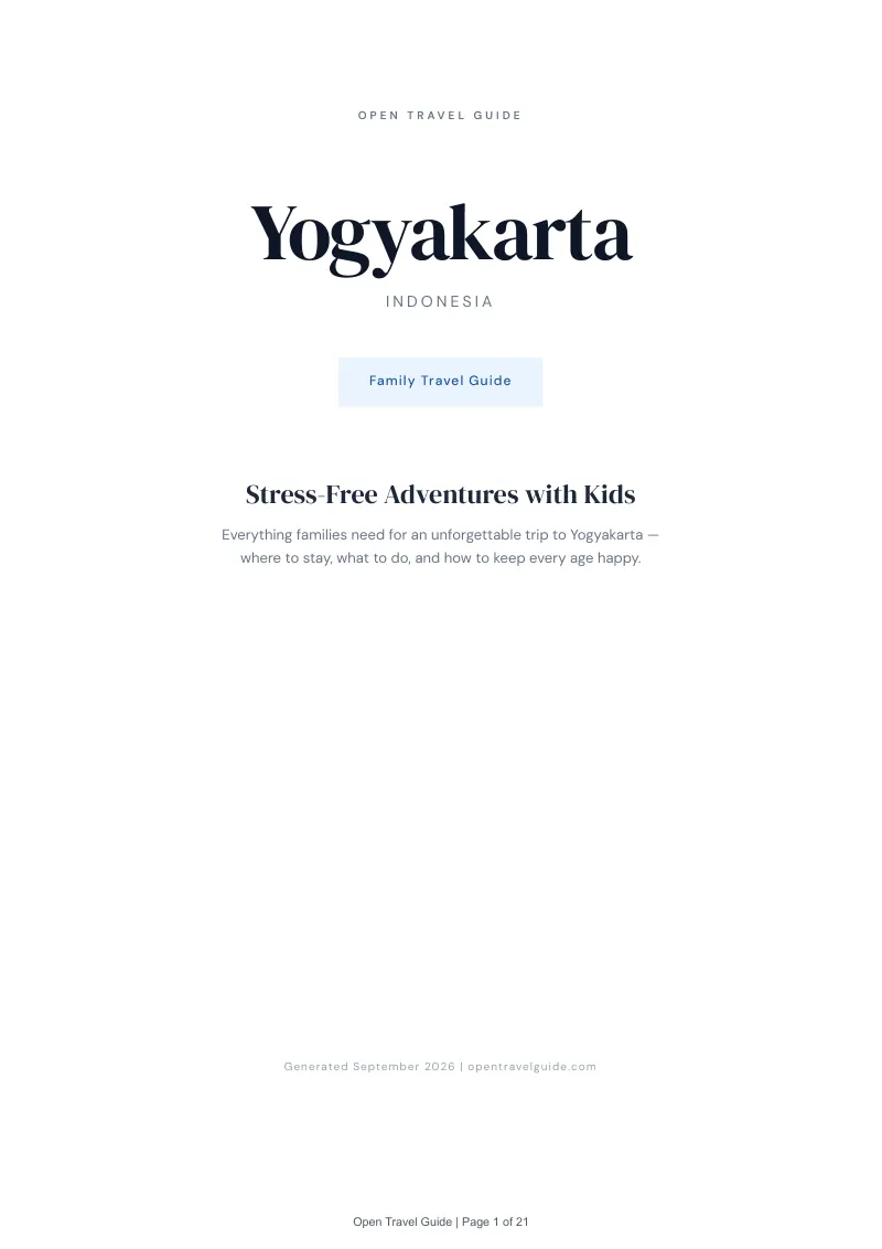 Yogyakarta Complete Travel Bundle: Family guide · Cover