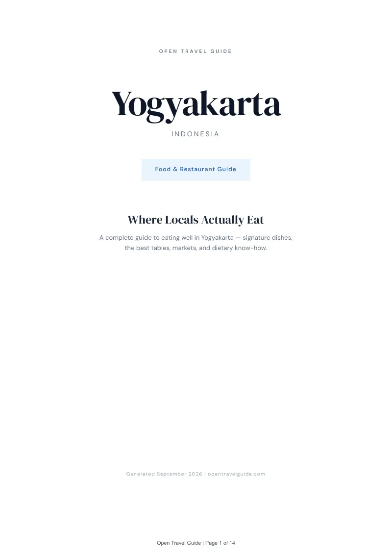 Yogyakarta Complete Travel Bundle: Food guide · Cover