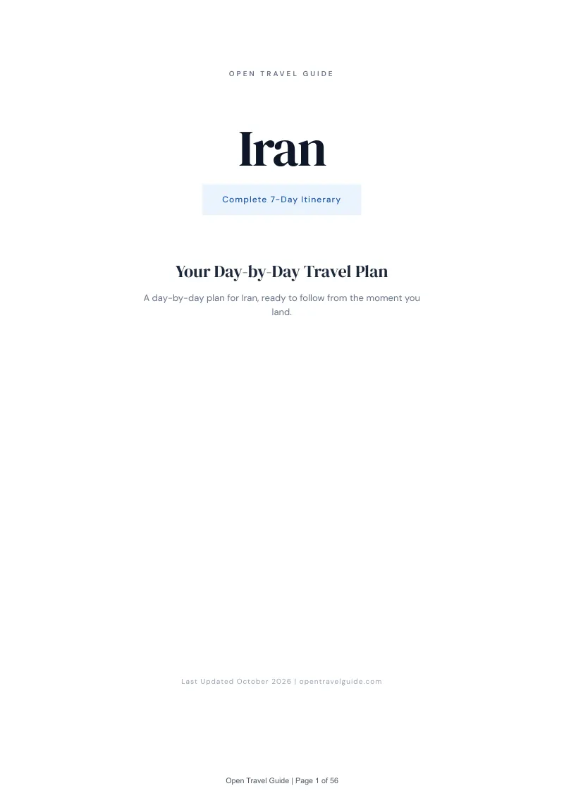 Iran 7-Day Itinerary: Cover
