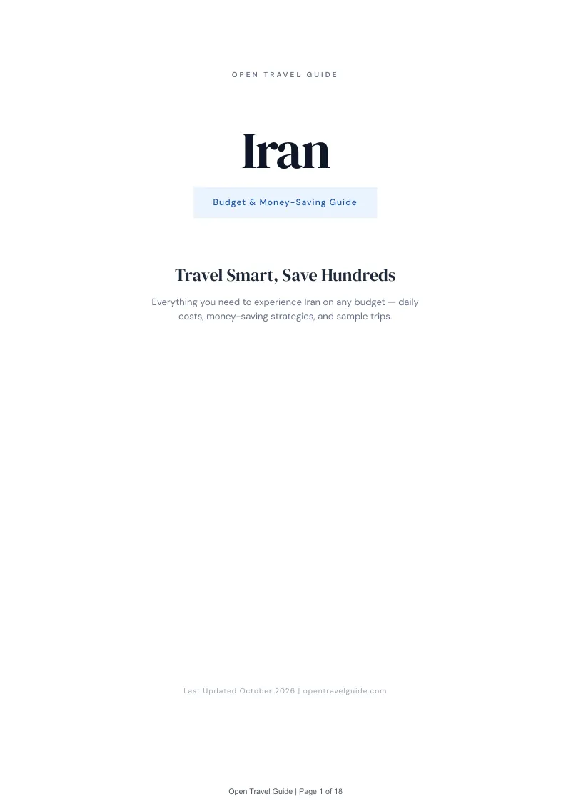 Iran Budget & Money-Saving Guide: Cover