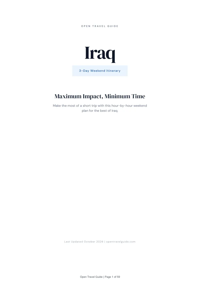 Iraq 3-Day Weekend Itinerary: Cover