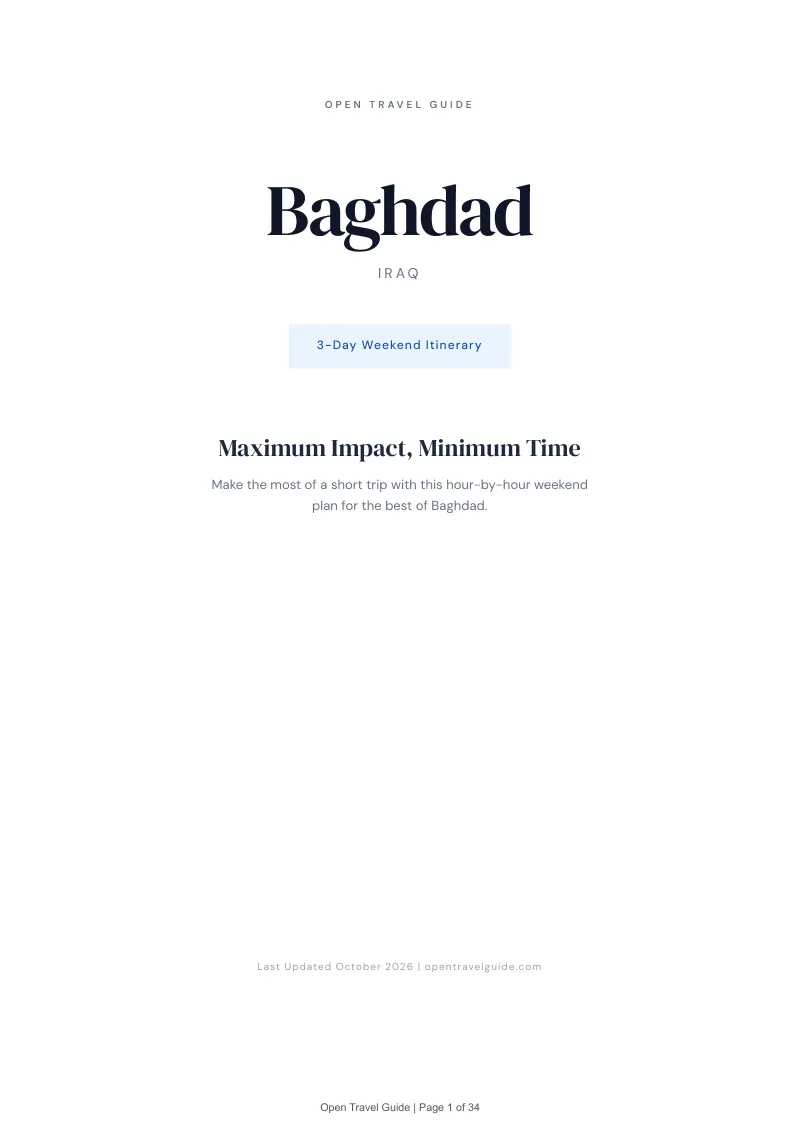 Baghdad 3-Day Weekend Itinerary: Cover