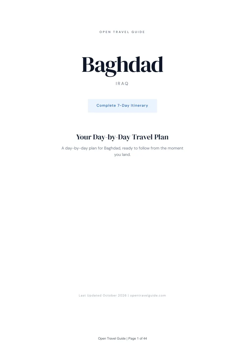 Baghdad 7-Day Itinerary: Cover