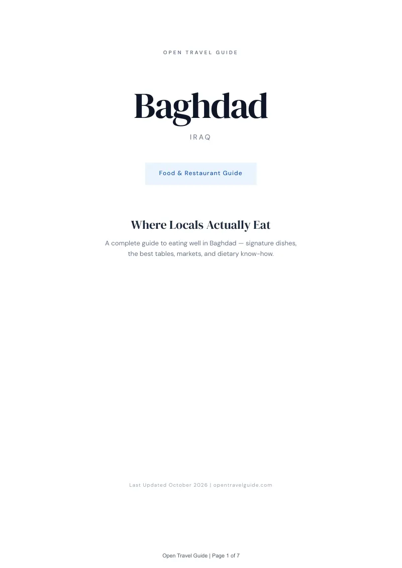 Baghdad Complete Travel Bundle: Food guide · Cover