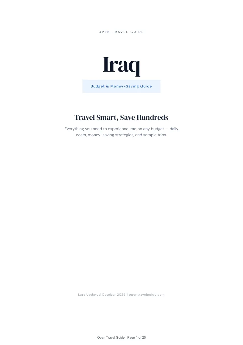 Iraq Budget & Money-Saving Guide: Cover