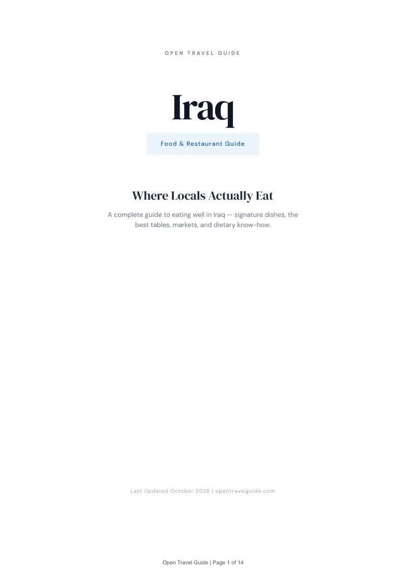 Iraq Food & Restaurant Guide: Cover