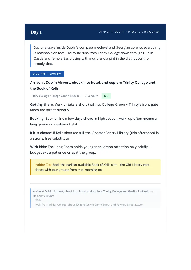 Ireland Complete Travel Bundle: 7-day itinerary · Day 1