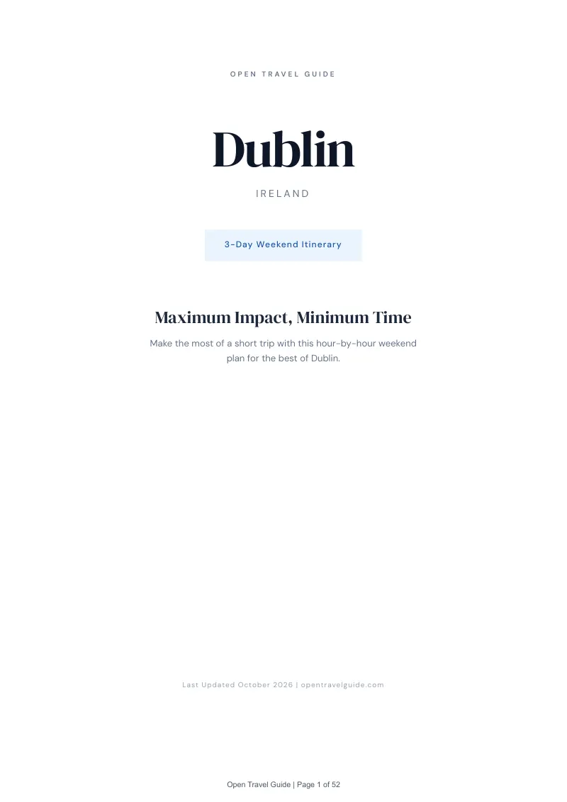 Dublin 3-Day Weekend Itinerary: Cover