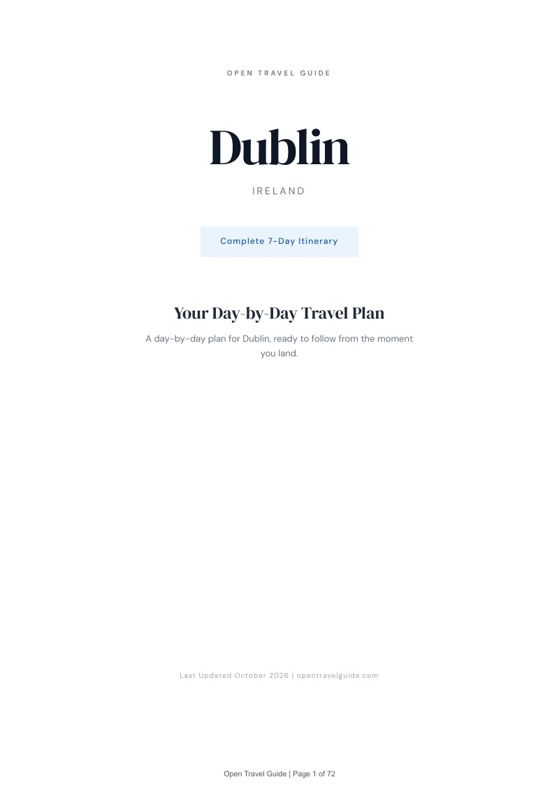 Dublin 7-Day Itinerary: Cover