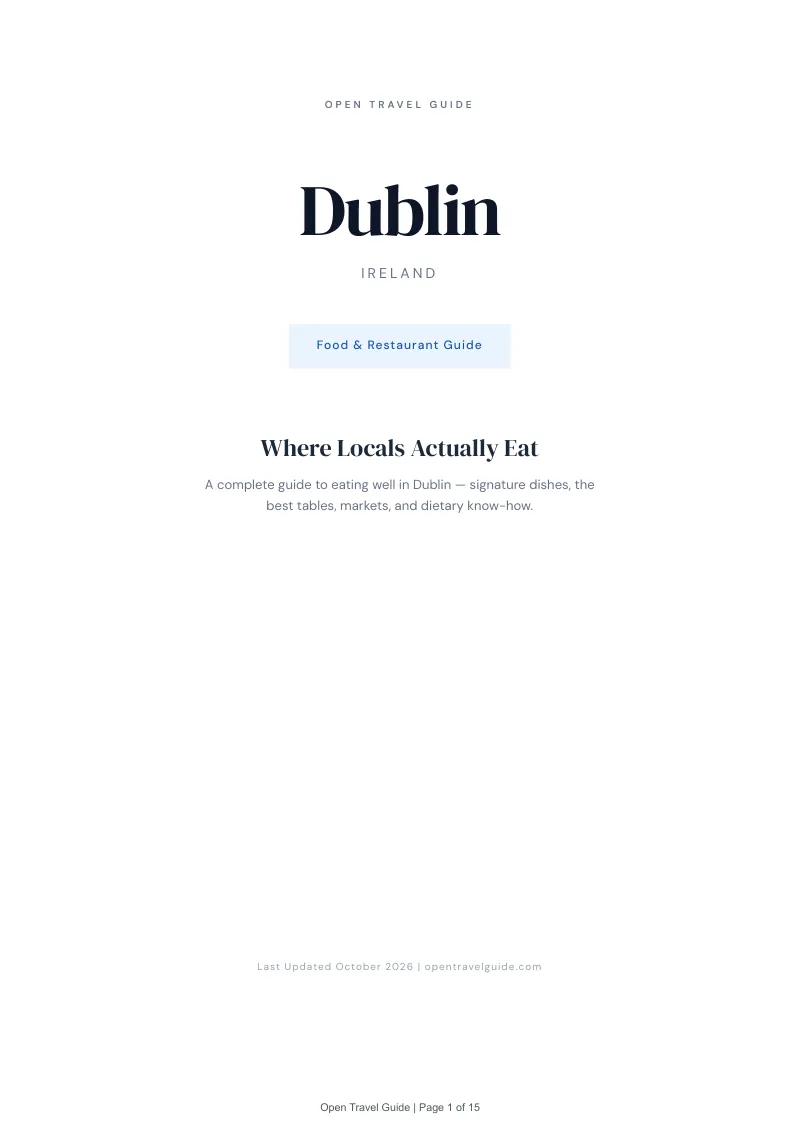 Dublin Food & Restaurant Guide: Cover