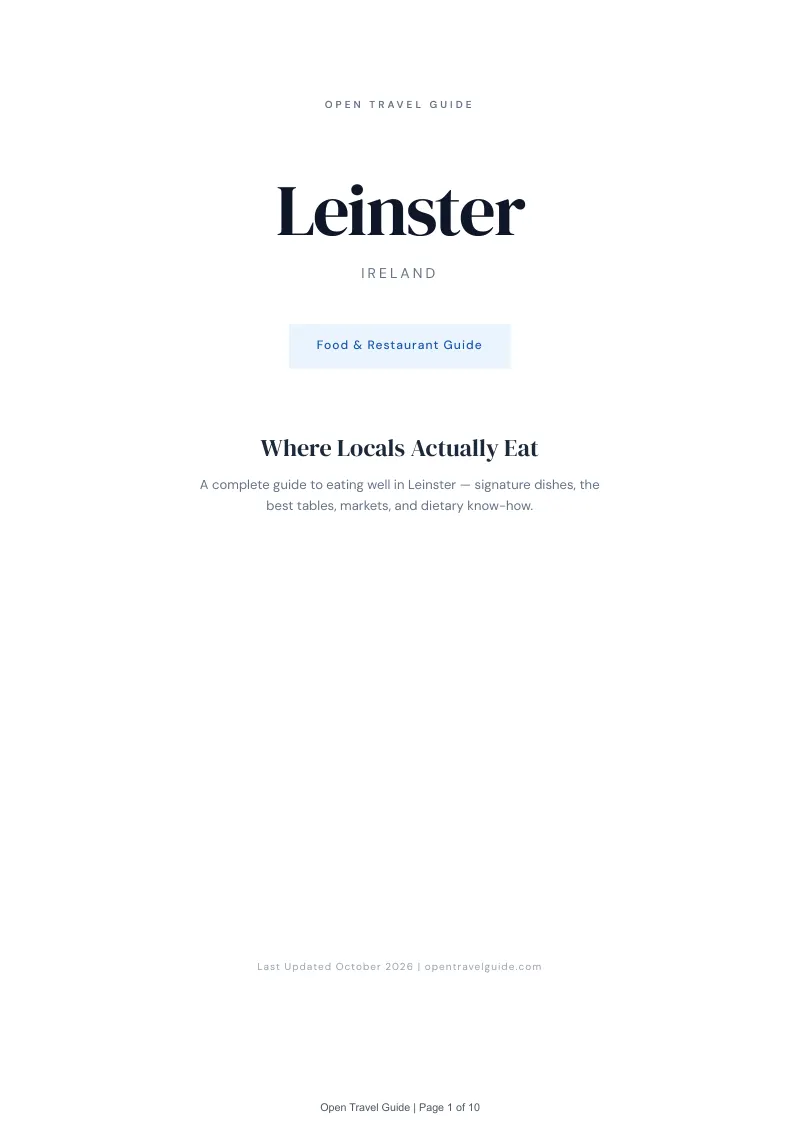 Leinster Food & Restaurant Guide: Cover
