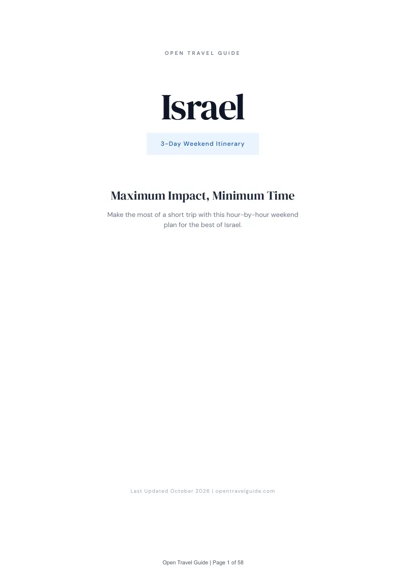 Israel 3-Day Weekend Itinerary: Cover