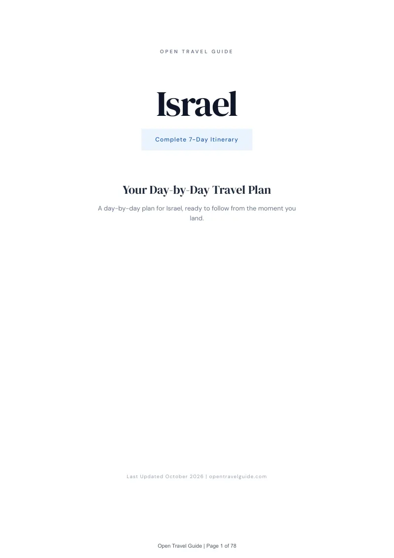 Israel 7-Day Itinerary: Cover