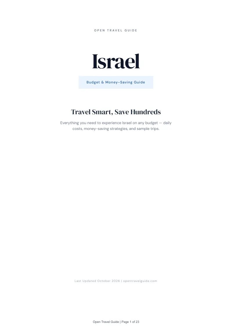 Israel Budget & Money-Saving Guide: Cover