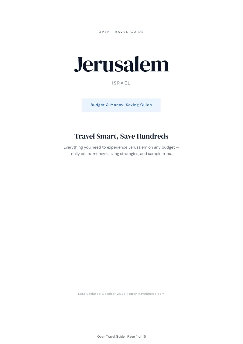Jerusalem Budget & Money-Saving Guide: Cover