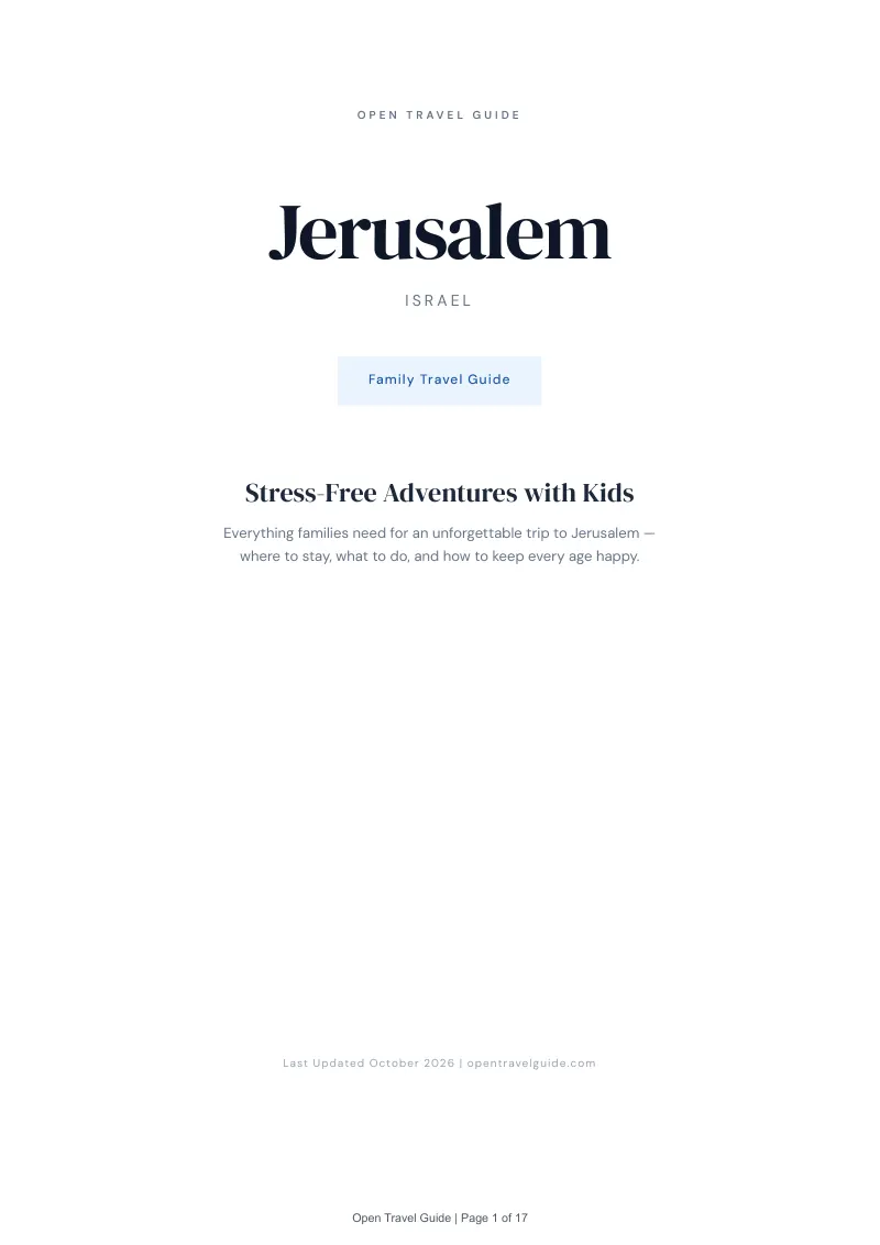 Jerusalem Family Travel Guide: Cover