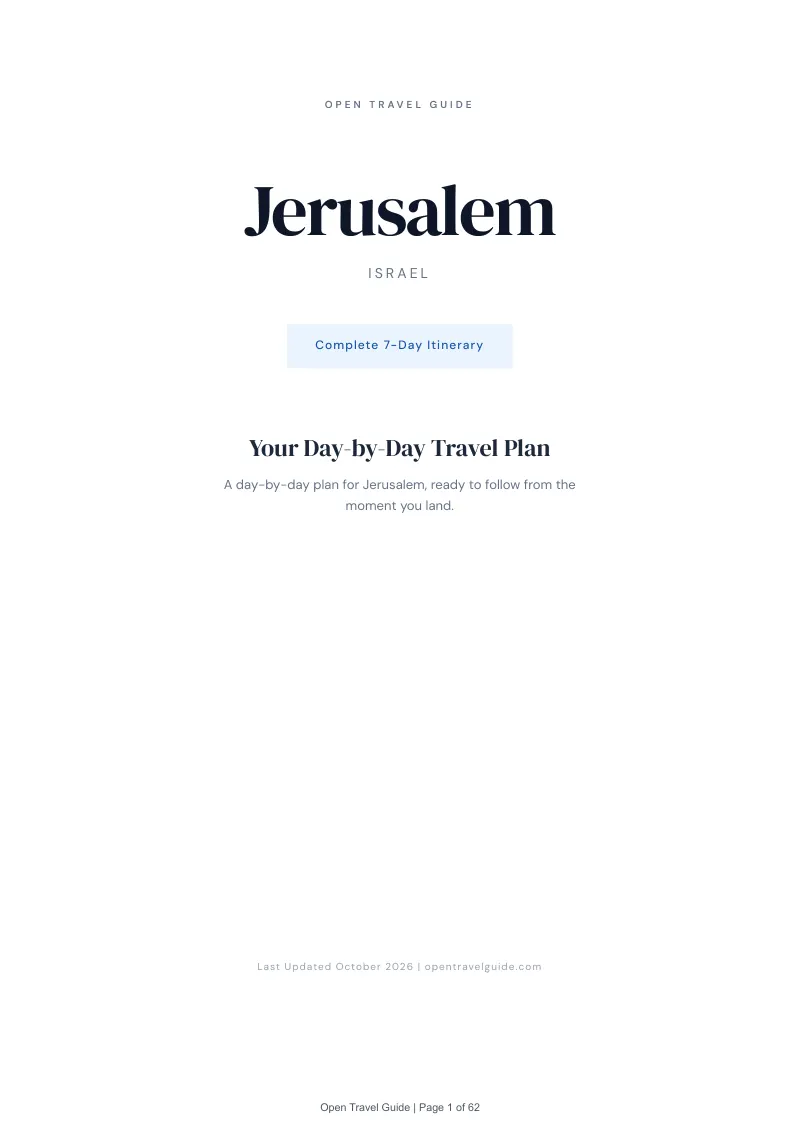 Jerusalem 7-Day Itinerary: Cover