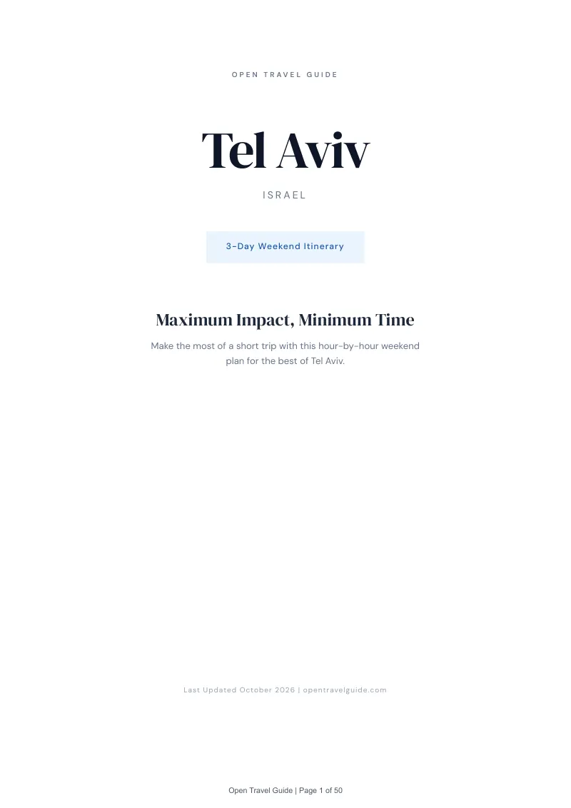Tel Aviv 3-Day Weekend Itinerary: Cover