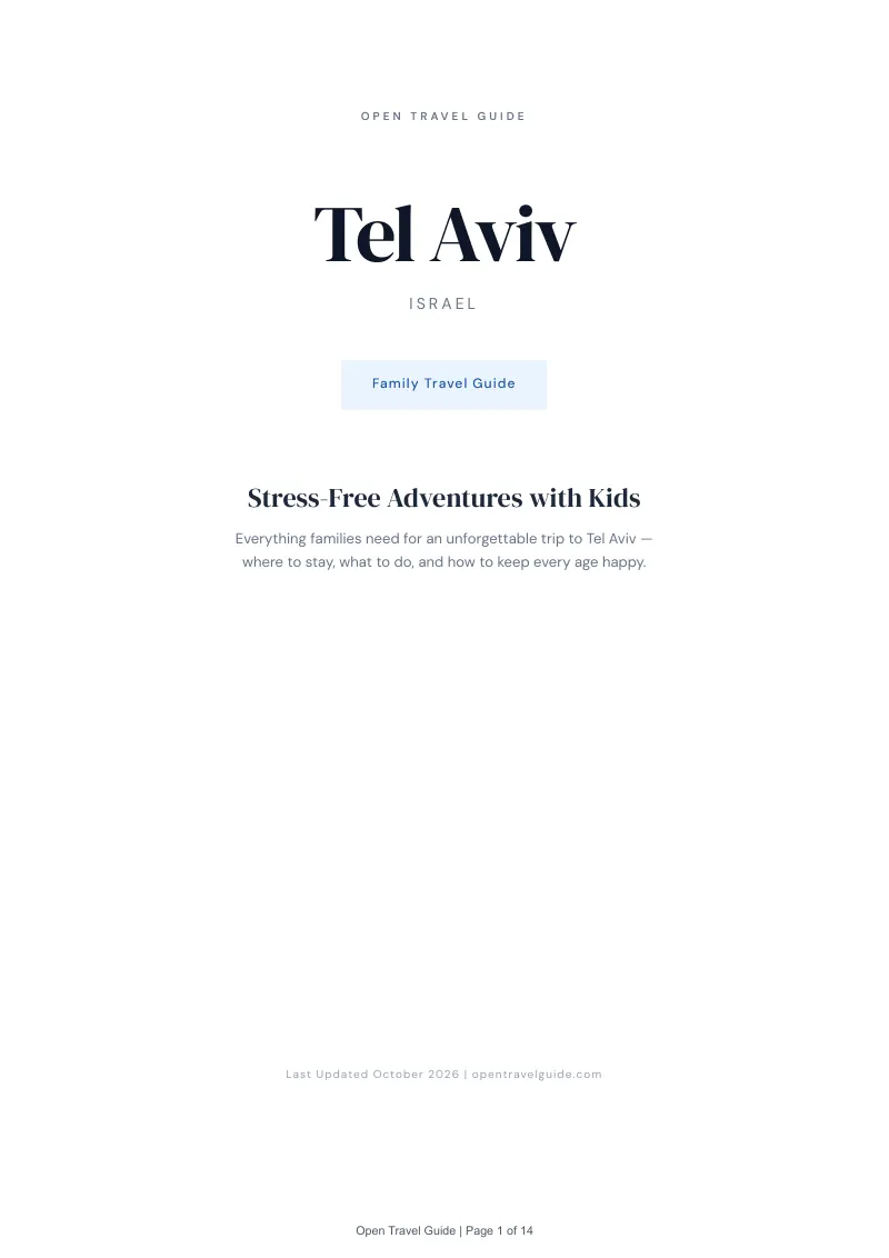 Tel Aviv Family Travel Guide: Cover