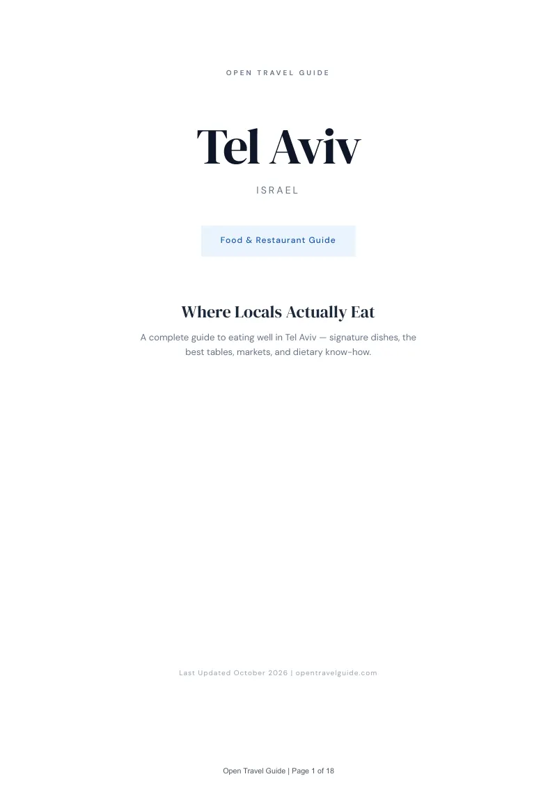 Tel Aviv Food & Restaurant Guide: Cover