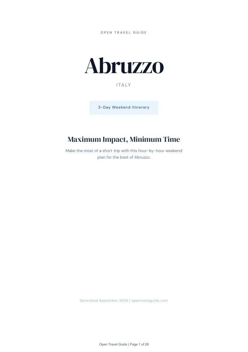 Abruzzo Complete Travel Bundle: 3-day itinerary · Cover