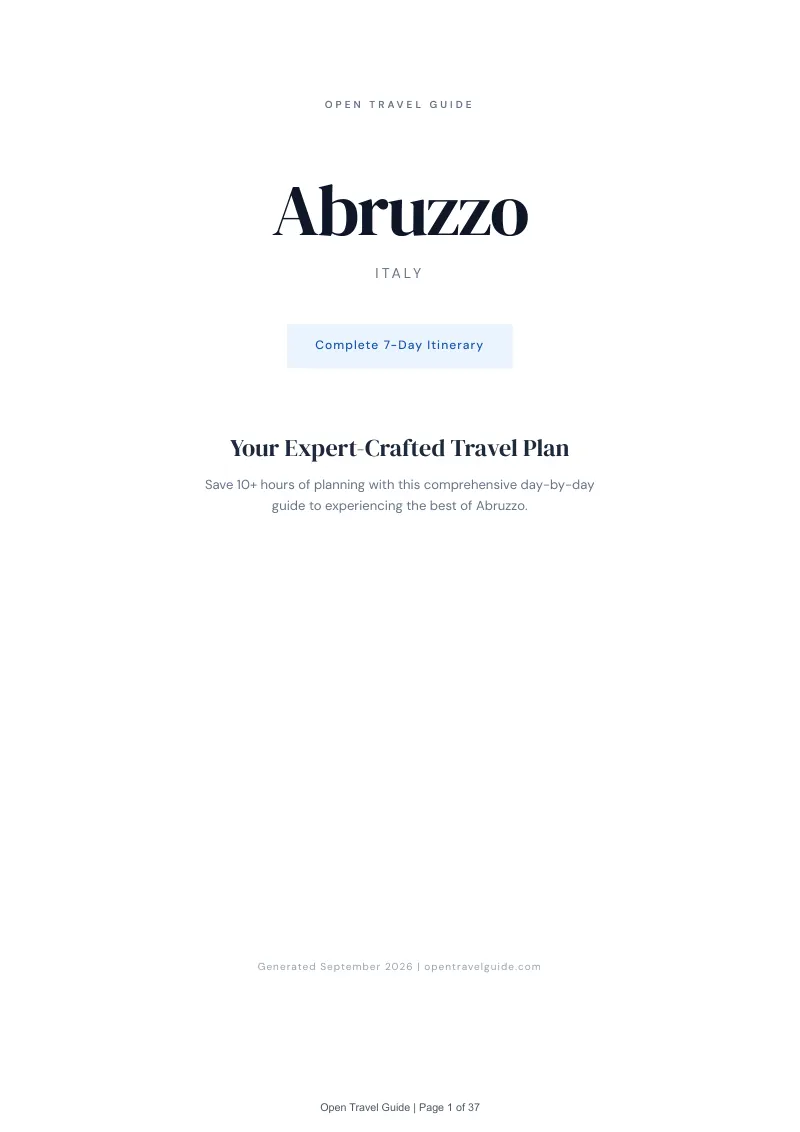 Abruzzo Complete Travel Bundle: 7-day itinerary · Cover