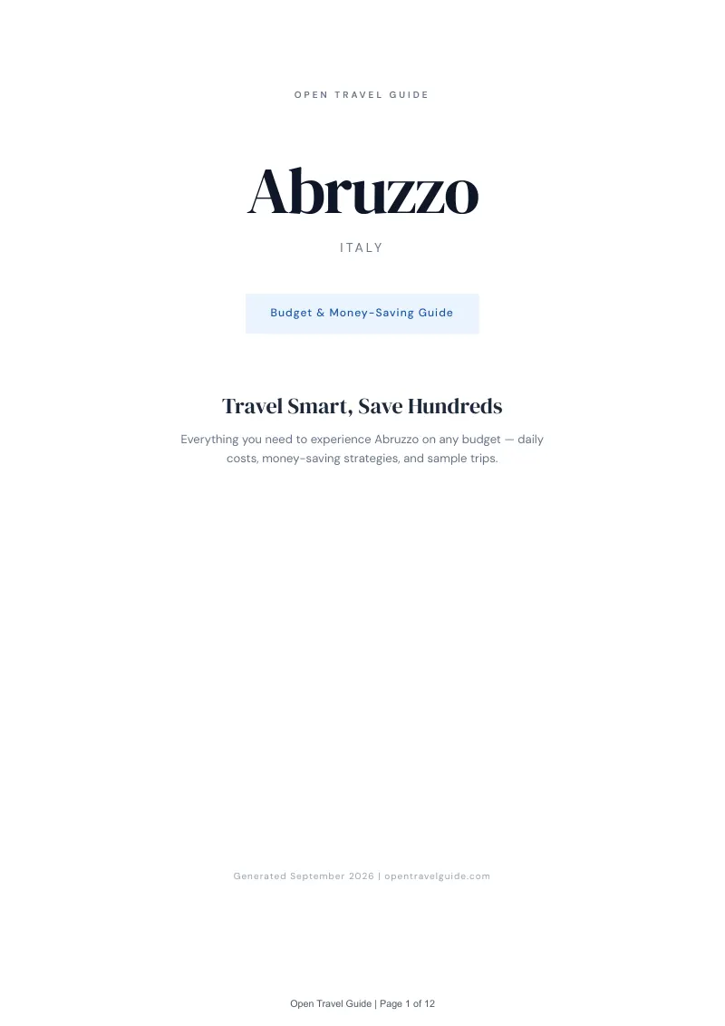 Abruzzo Complete Travel Bundle: Budget guide · Cover