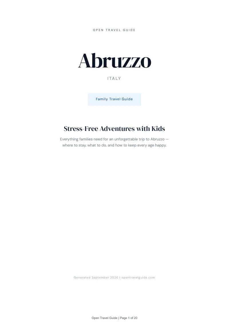 Abruzzo Complete Travel Bundle: Family guide · Cover