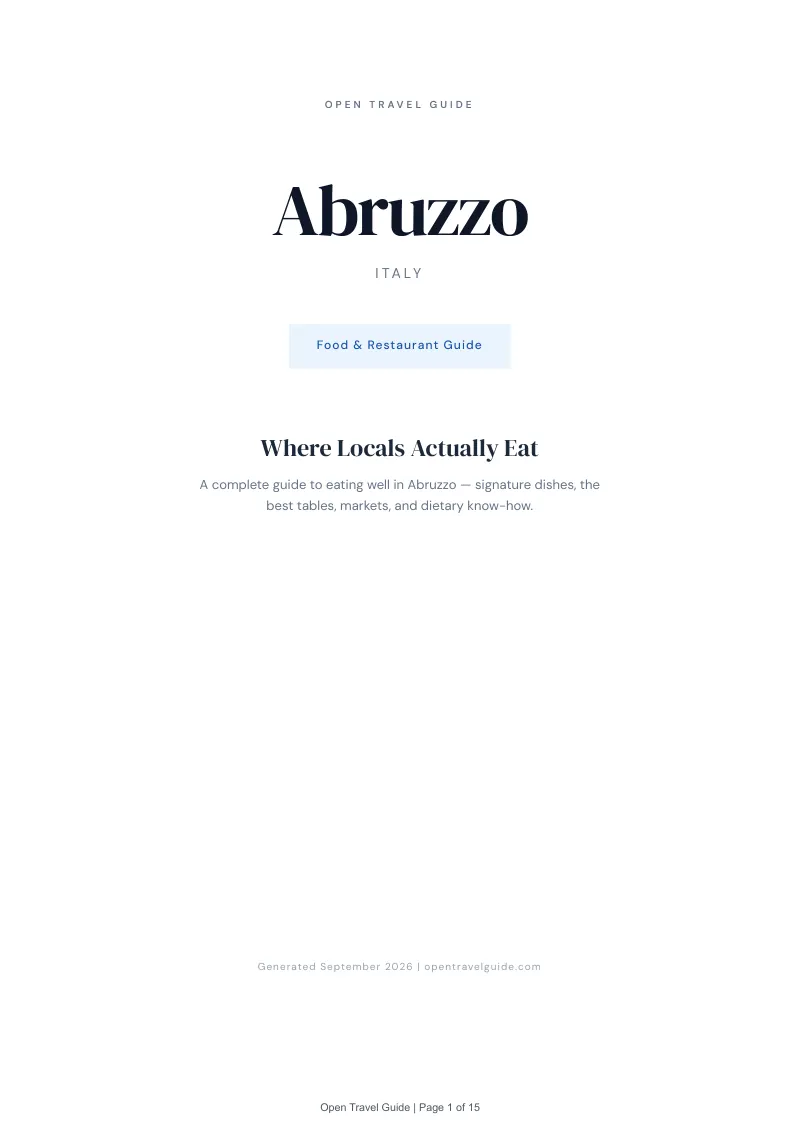Abruzzo Complete Travel Bundle: Food guide · Cover
