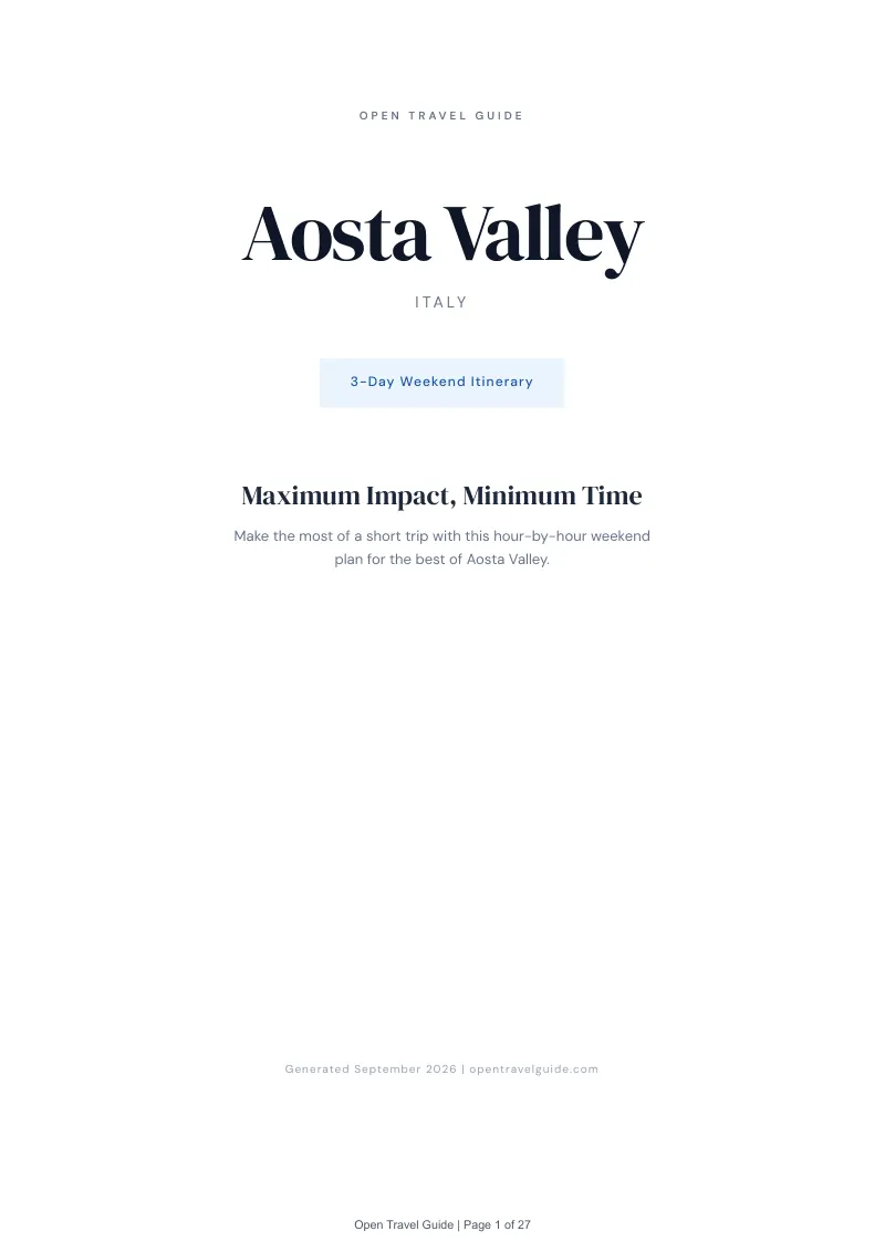 Aosta Valley Complete Travel Bundle: 3-day itinerary · Cover