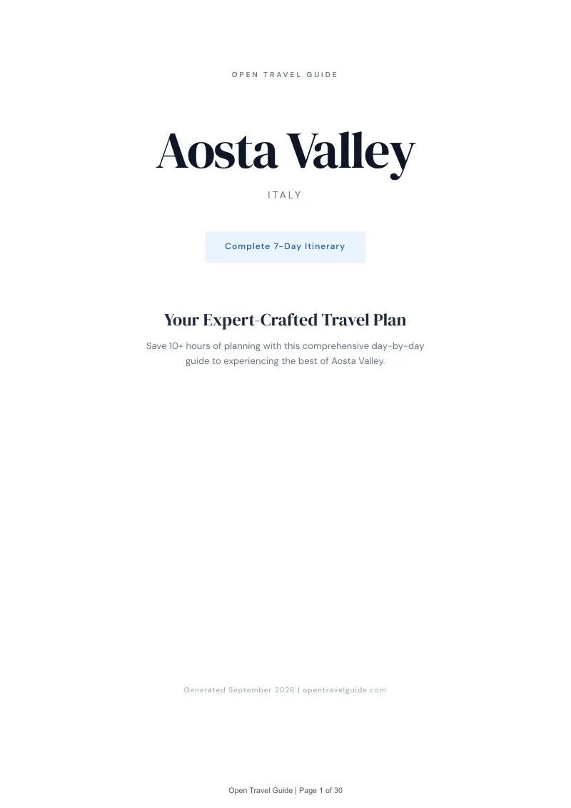 Aosta Valley Complete Travel Bundle: 7-day itinerary · Cover