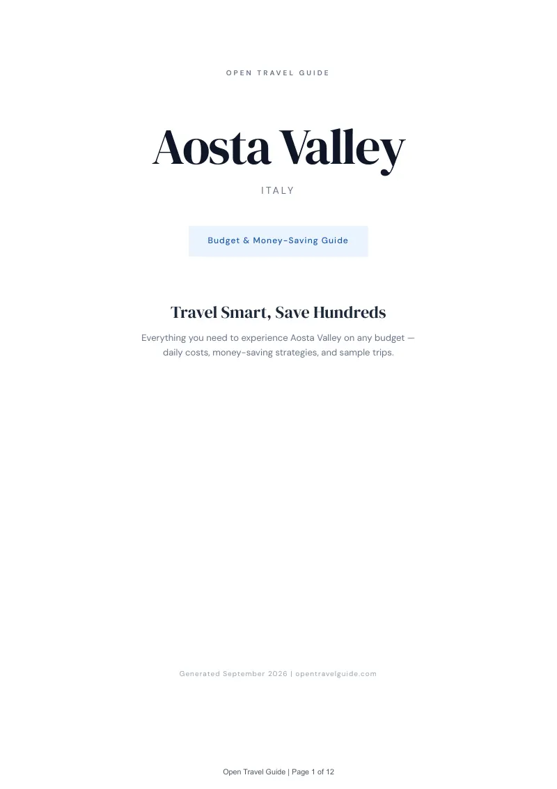 Aosta Valley Complete Travel Bundle: Budget guide · Cover