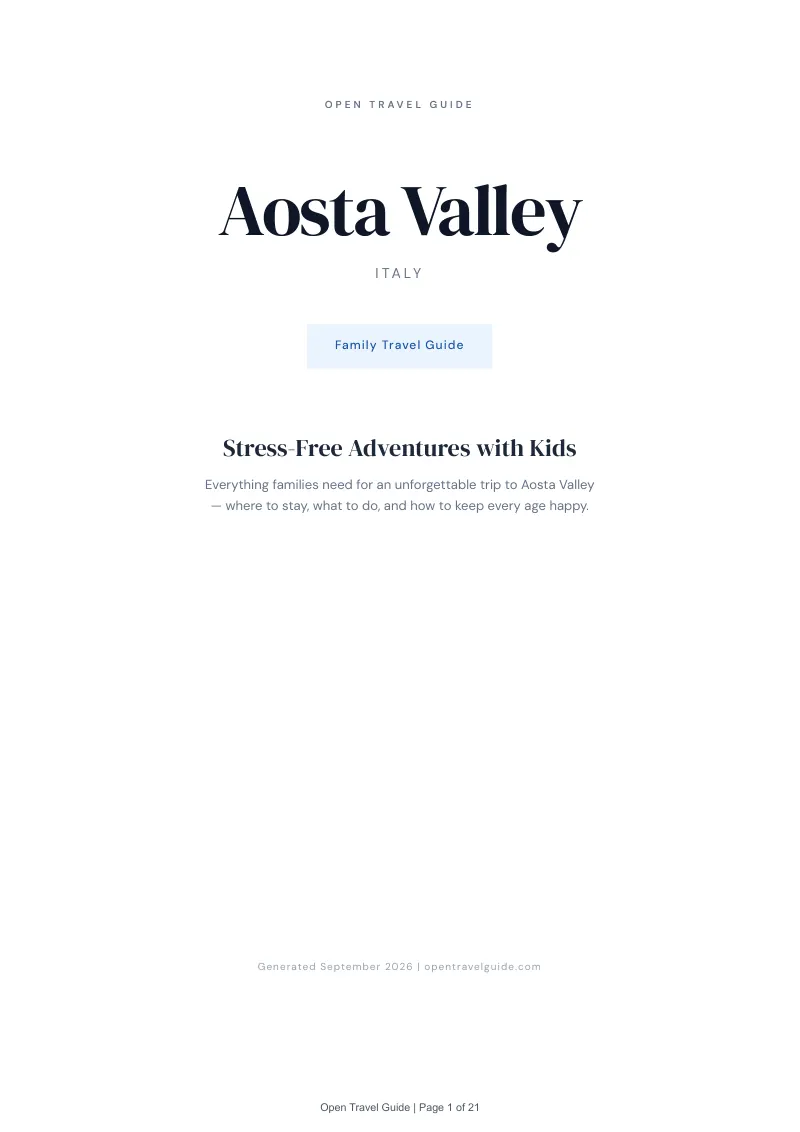 Aosta Valley Complete Travel Bundle: Family guide · Cover